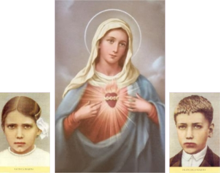The Heart of Mary - Flanked by Jacinta and Francisco Marto